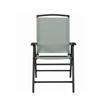 Woodard Sunny Isles Sling Fabric Steel Folding Chair, Seafoam Green 270112